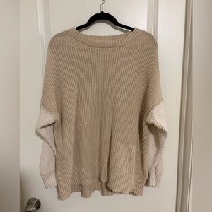 American Eagle Outfitters Cream Crew Neck Sweater